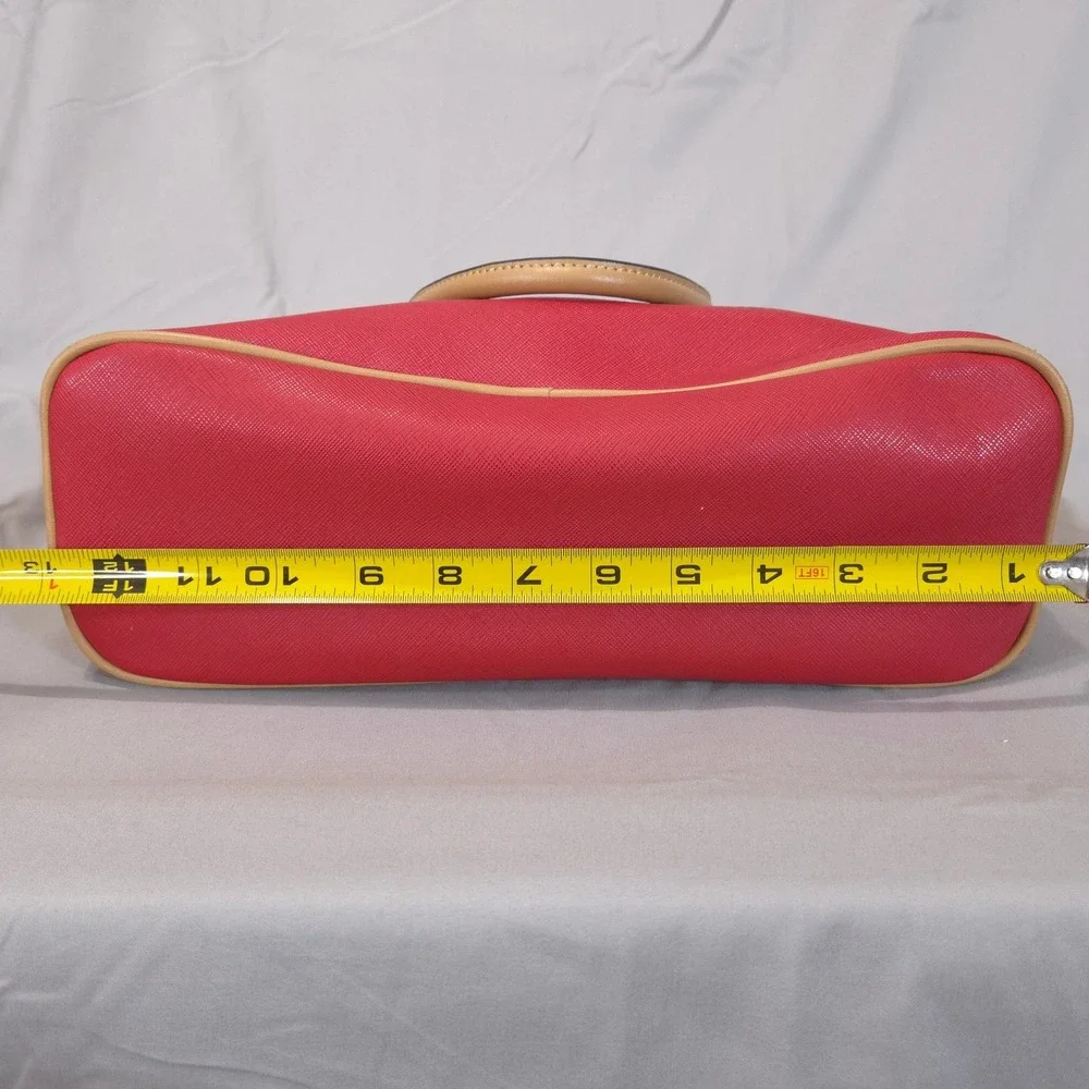 Giani Bernini Dome Satchel Crossbody Bag Red Faux Leather Adjustable Strap